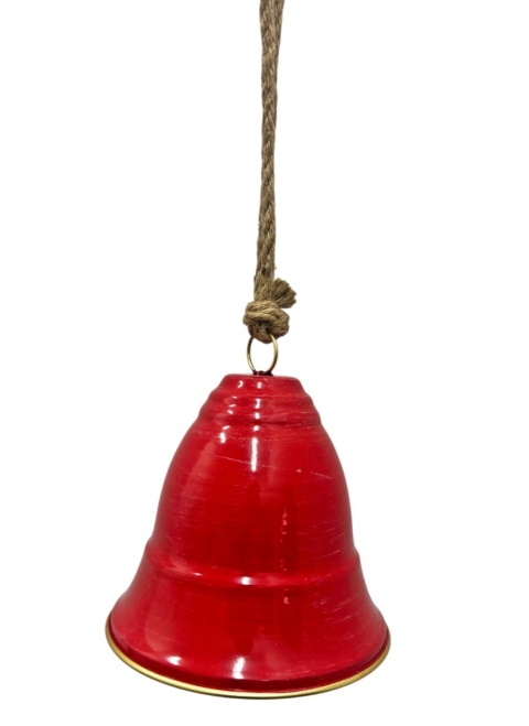 Bell on a rope, red, worn (RF0767)