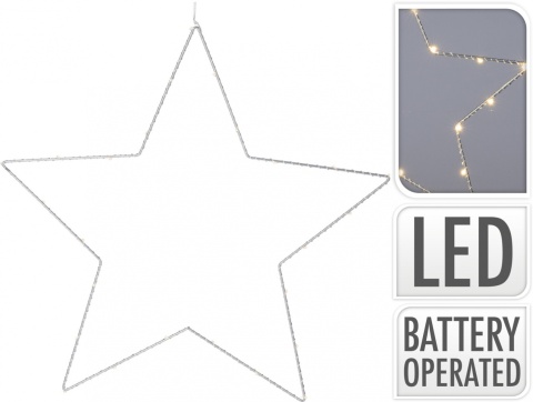 Gwiazda metal. 25LED bat.3*AA ciepła 45cm (AX5306235)