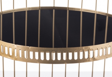 Klatka metal. złota 50cm otwarta dwa lusterkowe poziomy (144824) h:50*fi31cm