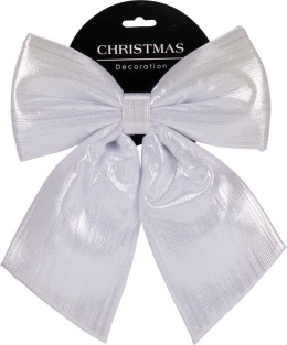 Silver ribboned foam bow, medium size, 28x28cm (513069)