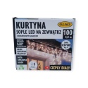 Kurtynka sople LED zewnętrzna 100L +gniazdo 5m/6W gruby kabel (25-658) kolor biały ciepły