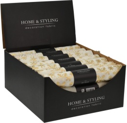 Decorative material ecru golden Christmas trees (516628)