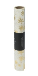 Decorative material ecru gold snowflakes (516628)