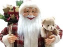 Santa Claus with teddy bear standing 80cm in a checked coat (RF0337)