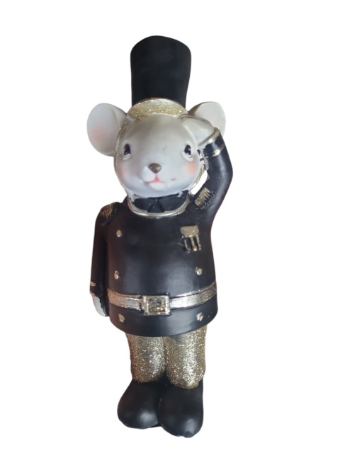 Myszka ceramiczna czarna 17cm w cylindrze 2wzory (NB0531)-20%