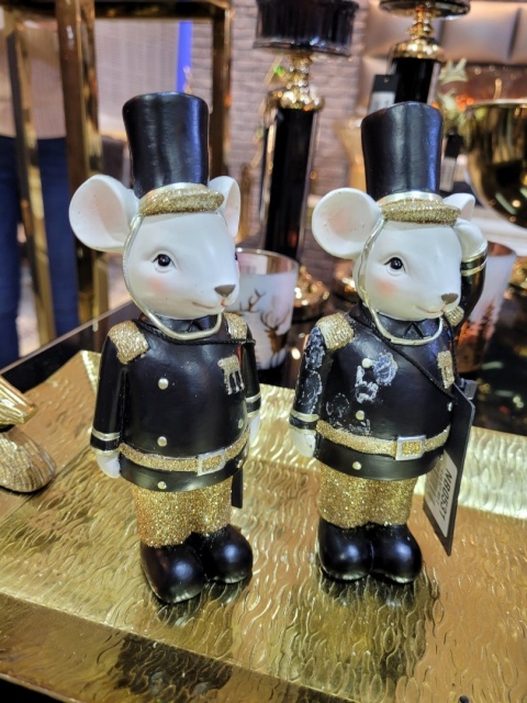 Myszka ceramiczna czarna 17cm w cylindrze 2wzory (NB0531)-20%