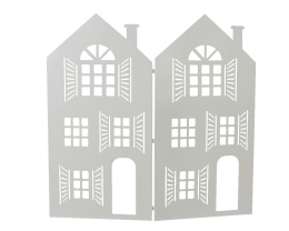 Parawan metalowy domek biały (524168)