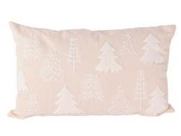 Pillow 28x48cm beige white embroidered Christmas trees (TG80083)