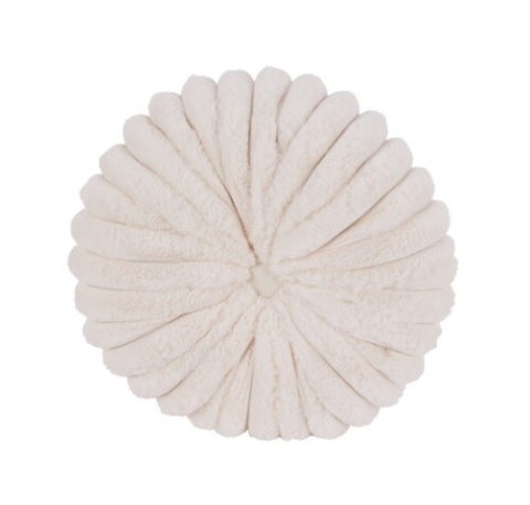 Round pillow 35cm white fur (518858)