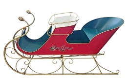 Red green metal sleigh MAXI gold fittings (RF0074)