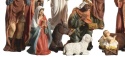 Nativity scene with 11 figures, hand-painted, 28cm, polyresin (596473)