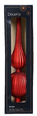 Fluted glass spike, red, matte (170224)
