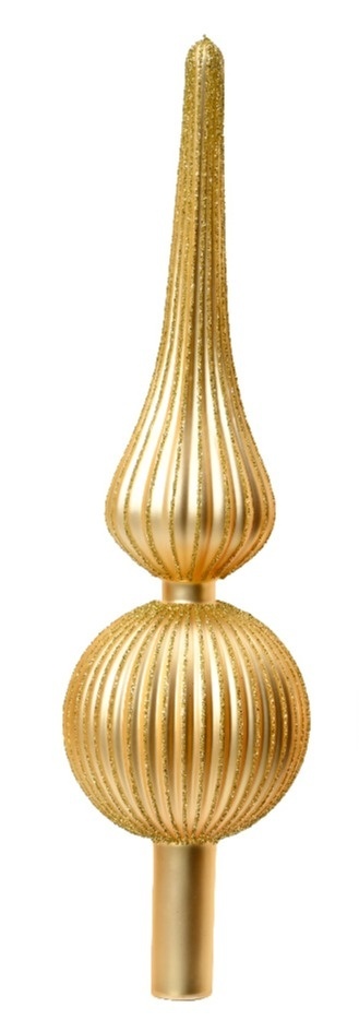 Fluted glass spike, matte gold (170226)