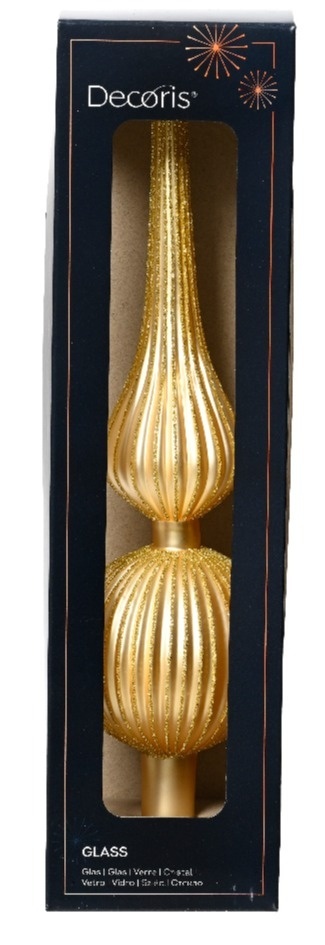 Fluted glass spike, matte gold (170226)