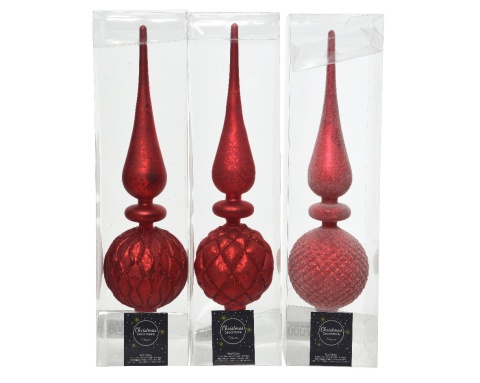 Szpic szkl. rustykalny czerwony 31cm fi 8cm 3wz. (170008) zb.12