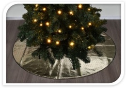 Osłona welur czarno zlota na stojak do choinki fi 95cm 3wz. (008832)