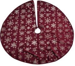 Osłona welur złote śnieżynki na stojak choinkowy fi 95cm 2kol. (017817)