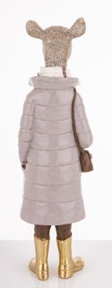 Pani renifer 36cm w płaszczu z torebką poliresing (181048)