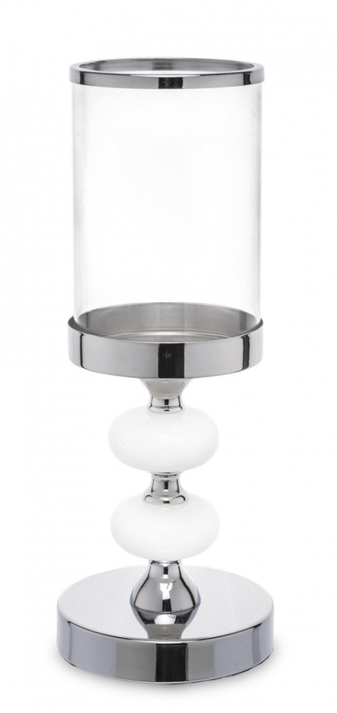 Świecznik chrom 2 kulki z alabastru (131256)-20%