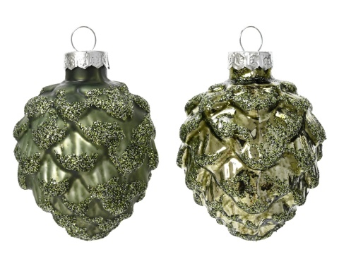 Large glass cones, khaki, glossy/matt, pack of 6 (011113)