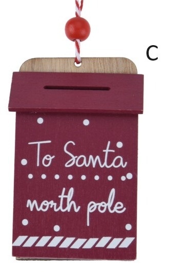 Zawieszka drewniana skrzyneczka na listy bordo(061866)