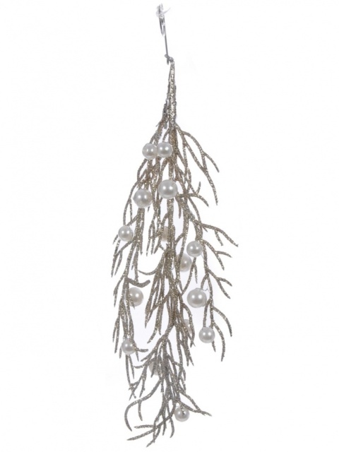 Zawieszka gałązka szampańska brokatowa z akrylem dł. 30cm (SA1901CP)-20%