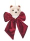 Teddy bear pendant with burgundy velvet bow (510901)