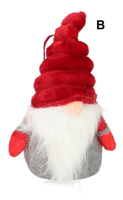 Zawieszka skrzat w kręconej czapce welurowej 2kolory (NM1M10-105)-20%