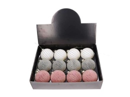 8cm sugar bauble green with gold glitter stripes (TG79853)