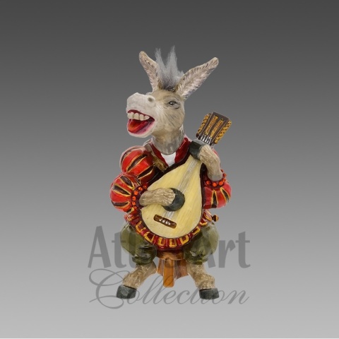 Atlas Art Ornament: Donkey with Mandolin (00779AA)