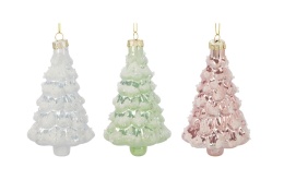 Glass Christmas tree bauble 12cm pink (518343)