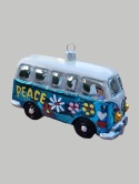 Bauble form: VW car white and blue with flowers (143)SE