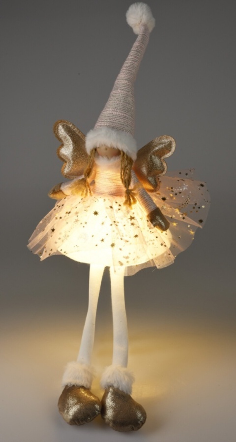 Sitting angel 60cm pink tulle LED dress (AMA000720)