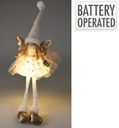 Sitting angel 60cm pink tulle LED dress (AMA000720)