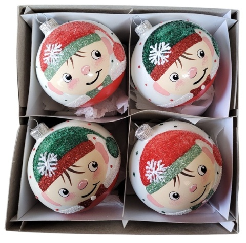 Baubles 100 decorated pack of 4 PAINTED FAIRY TALE