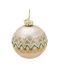 Glass bauble 8cm matte cappuccino glitter pattern (523381)