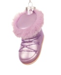 Glass ornament: Purple shoe with fur (121823)