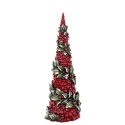 Christmas tree medium cone hawthorn berries and holly, polyresin (169971)