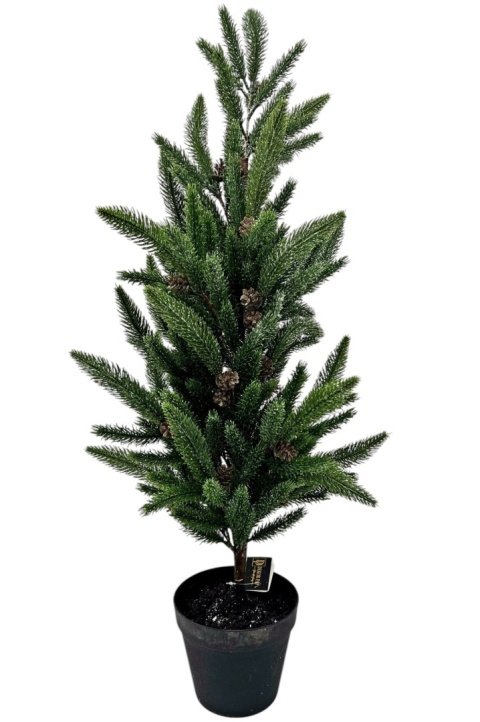 Green Christmas tree 90cm frosted PE with cones in a pot (RF0630)