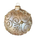 Baubles 80 decorated with ornament, pack of 6: GOLDEN WHISPER