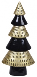 Choinka ceramiczna czarno-złota 30cm (4037) h:30*13,5*8cm-20%