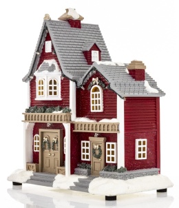LED tenement house burgundy gray roof 8 melodies (172585)
