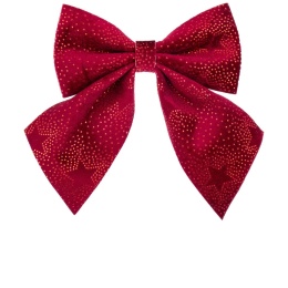 Burgundy velvet bow with stars medium (181239)
