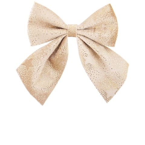 Velvet bow ecru with stars large (181244)