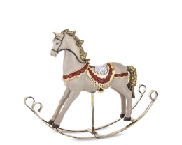 Rocking horse, medium gray, polyresin (171413)