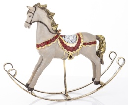 Rocking horse, medium gray, polyresin (171413)