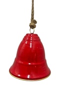 Bell on a rope, red, worn (RF0767)