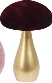 Grzyb szklany 18cm welurowy kapelusz 3kol. (353616) h:18x12cm-40%