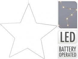 Gwiazda metal. 25LED bat.3*AA ciepła 45cm (AX5306235)