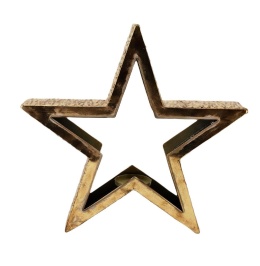 Gold brushed metal star candlestick (RF0037)